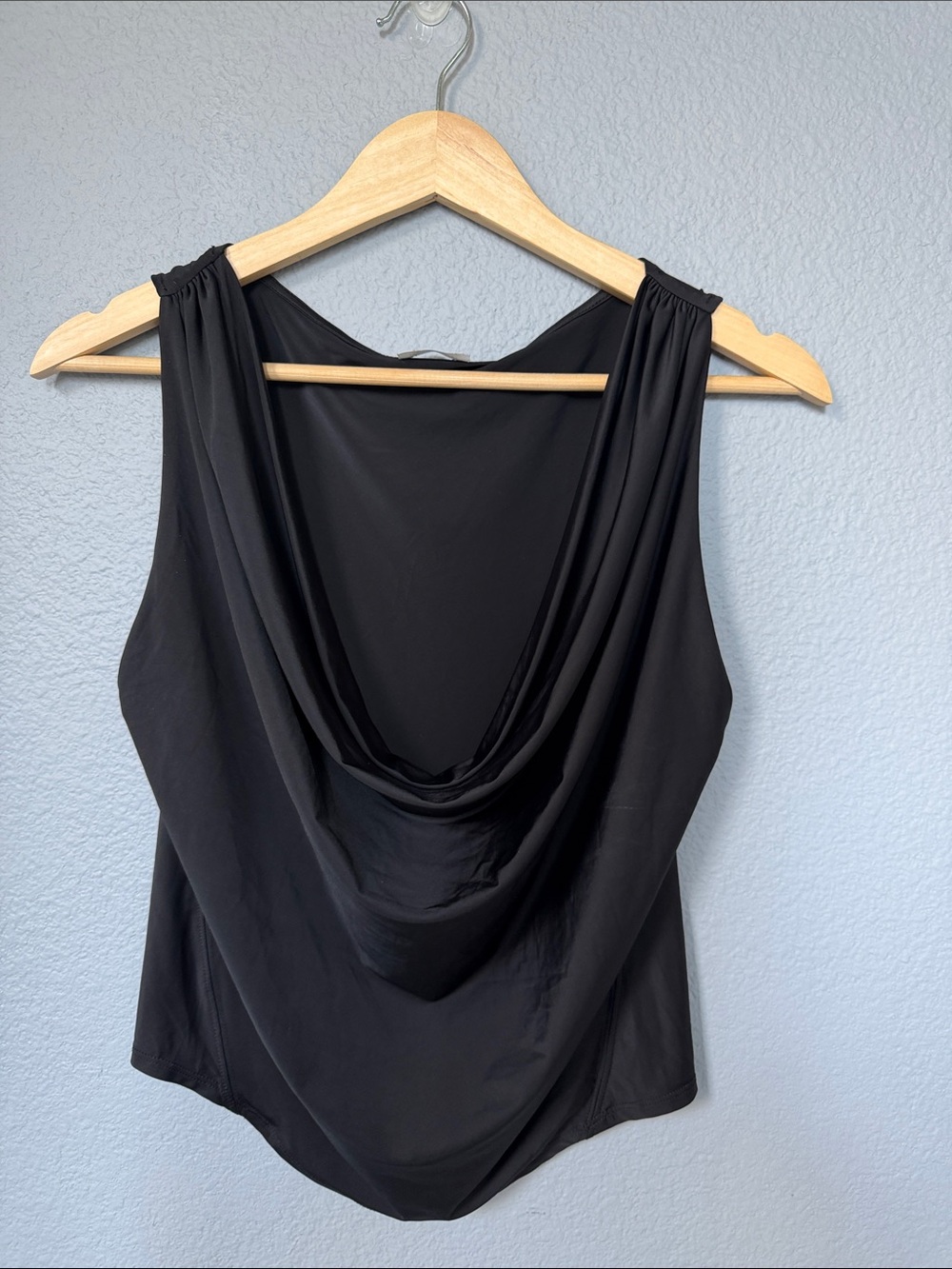 Free People Black Draped Cowl Back Tank